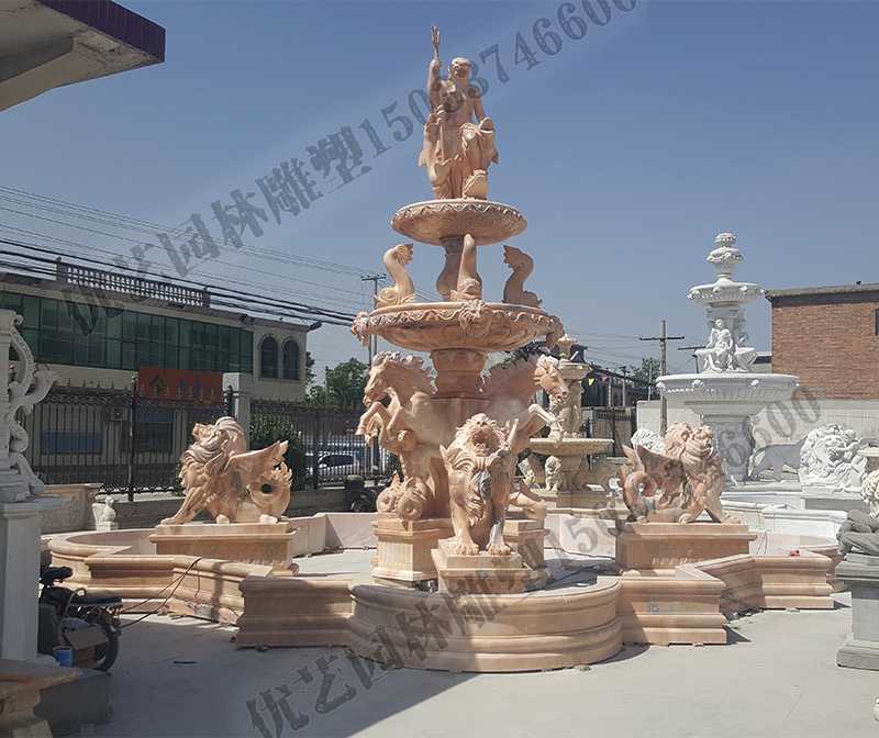 大理石景觀噴泉，歐式大型噴泉，石雕噴泉廠家